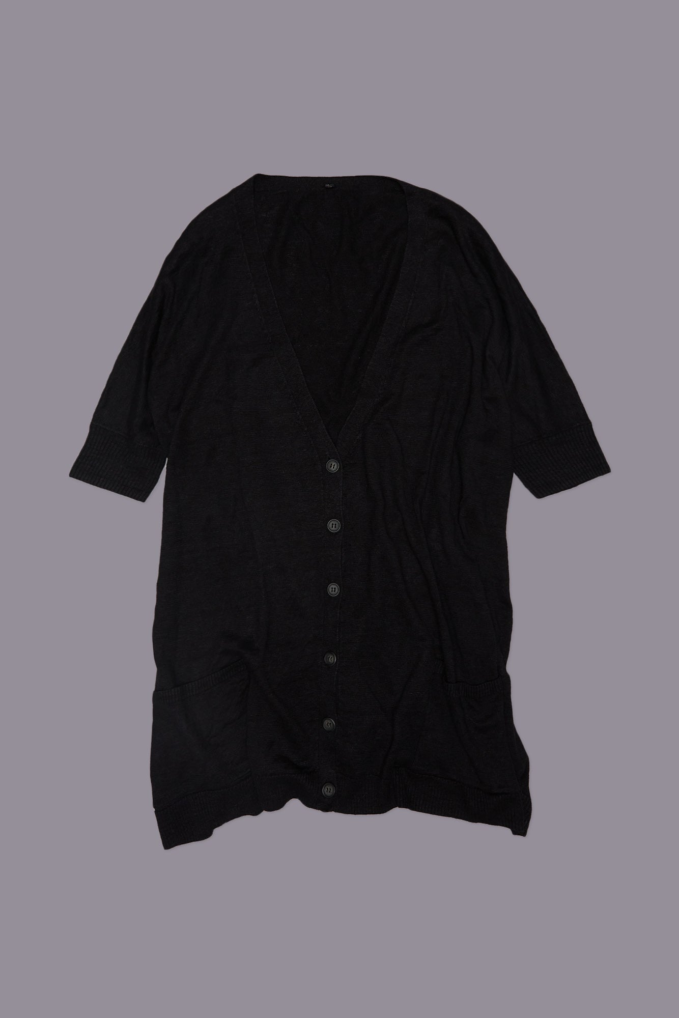 BOXY CARDIGAN DRESS - BLACK - R13
