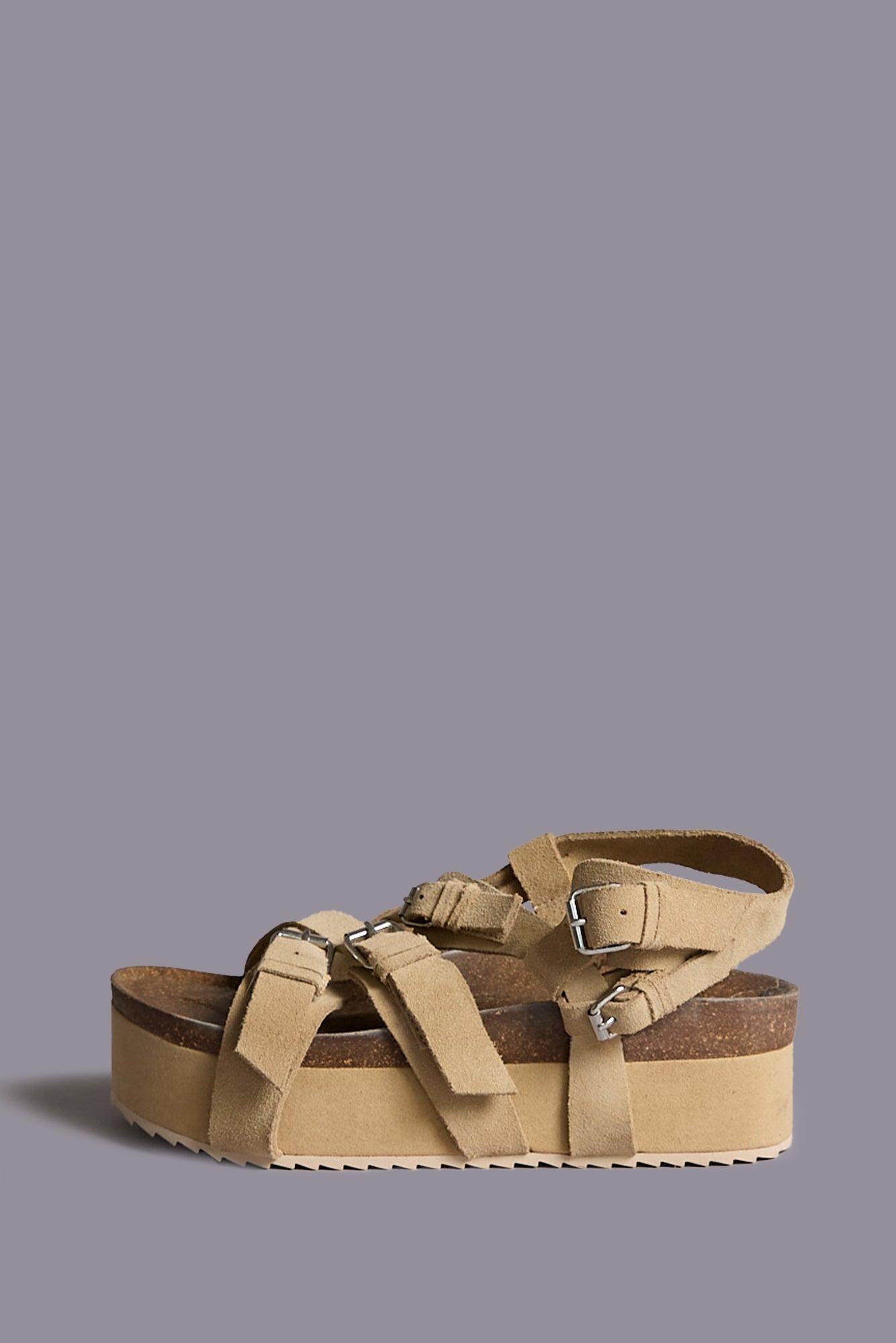 PLATFORM SANDAL - KHAKI - R13