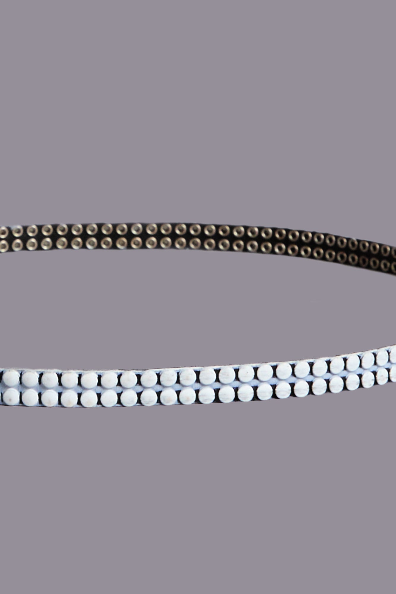 STUDDED R13 SKINNY BELT - PAINTED WHITE - R13