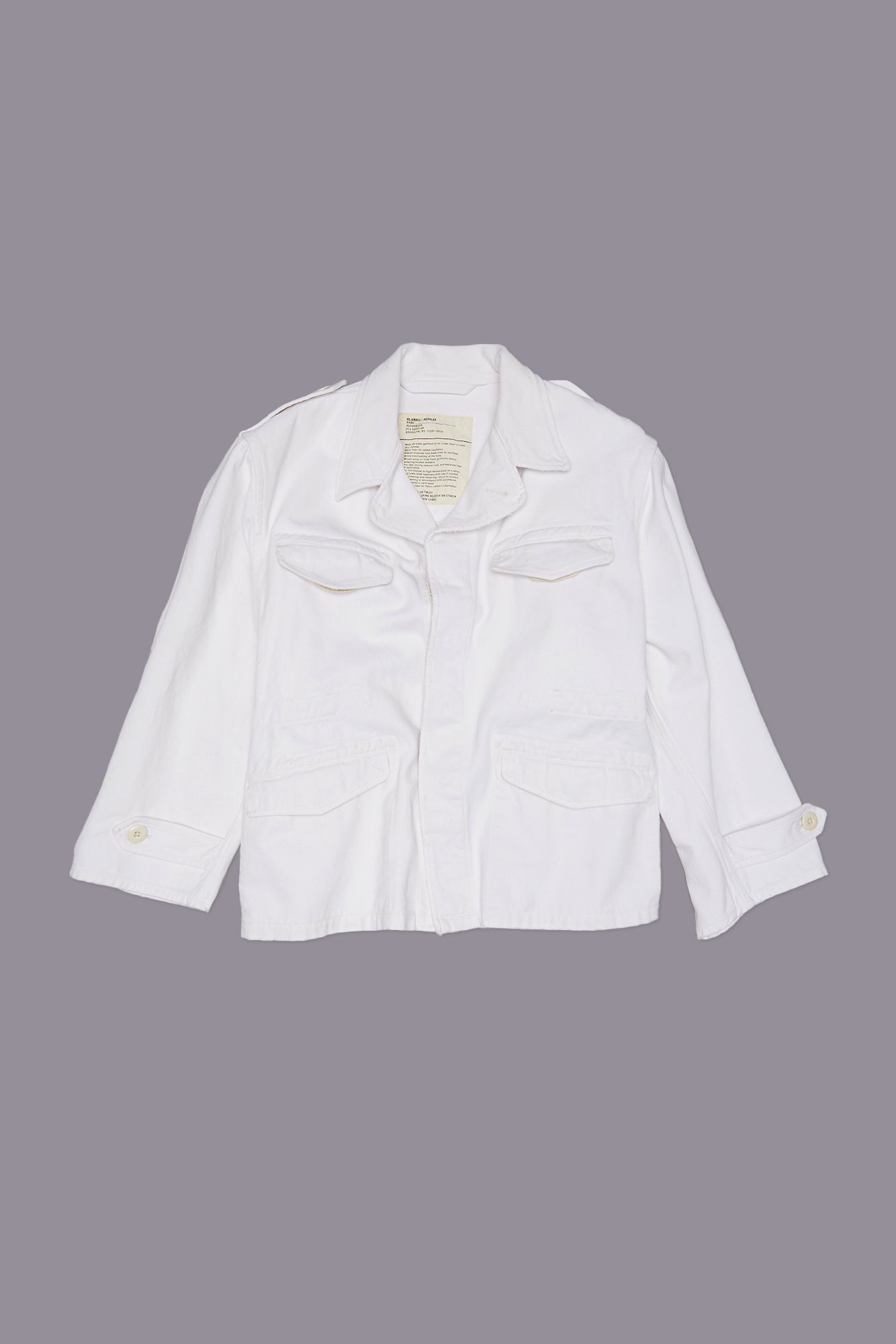BOXY ARMY JACKET - WHITE - R13