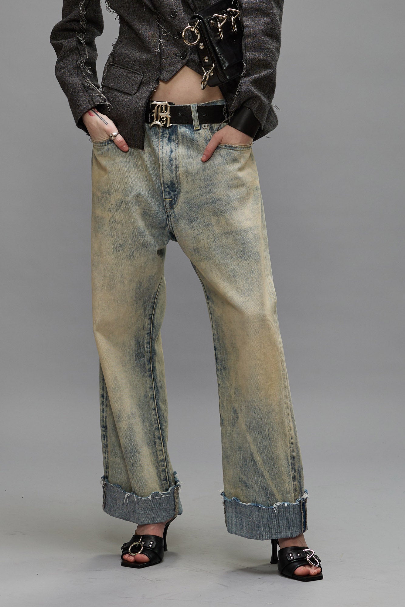 CUFFED X-BOYFRIEND JEAN - VINTAGE ASH BLUE