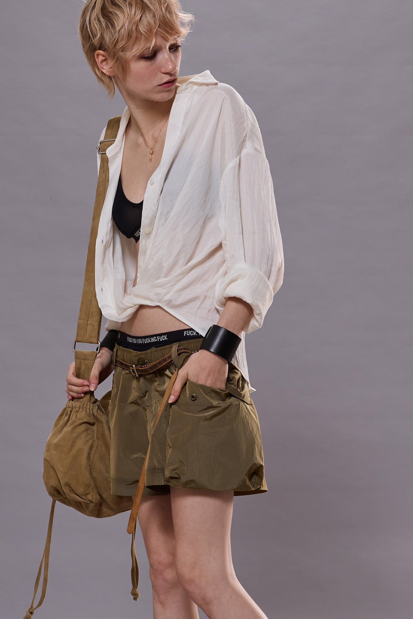 TWISTED FRONT SHIRT - WHITE - R13