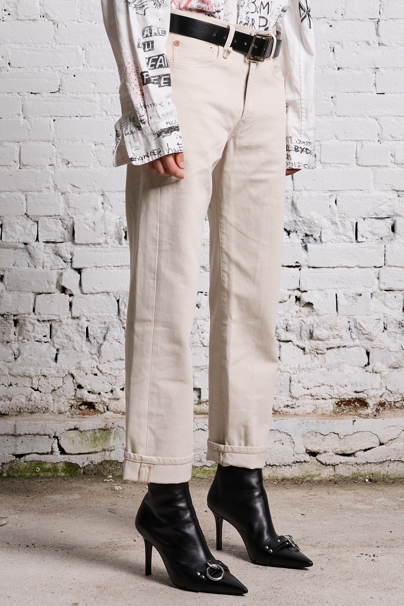 BOYFRIEND JEAN - ECRU BEDFORD CORD - R13